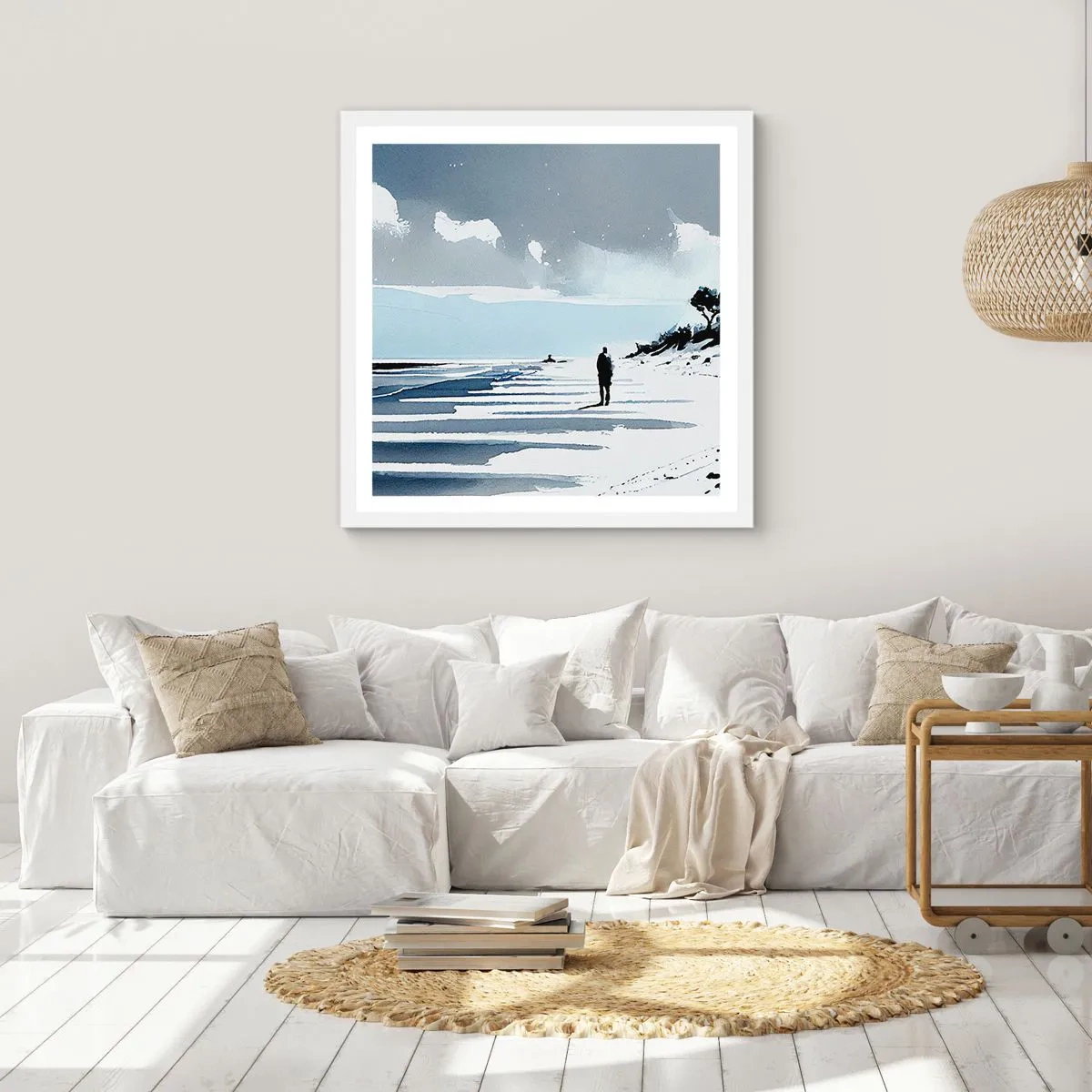 Poster in einem weißen Rahmen - Allein sein - 50x50 cm