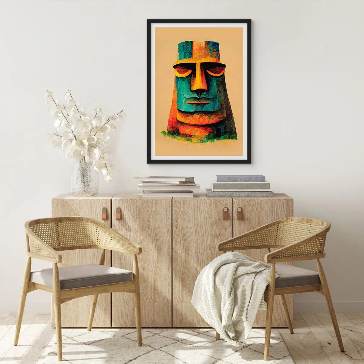 Poster in einem schwarzem Rahmen - Statuenhaft und sympathisch - 40x50 cm