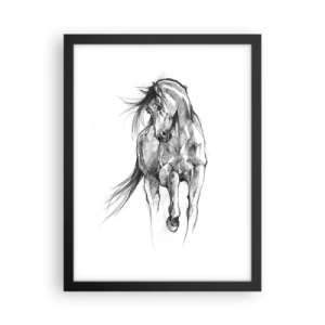 Poster in einem schwarzem Rahmen - Im anmutigen Trab - 30x40 cm