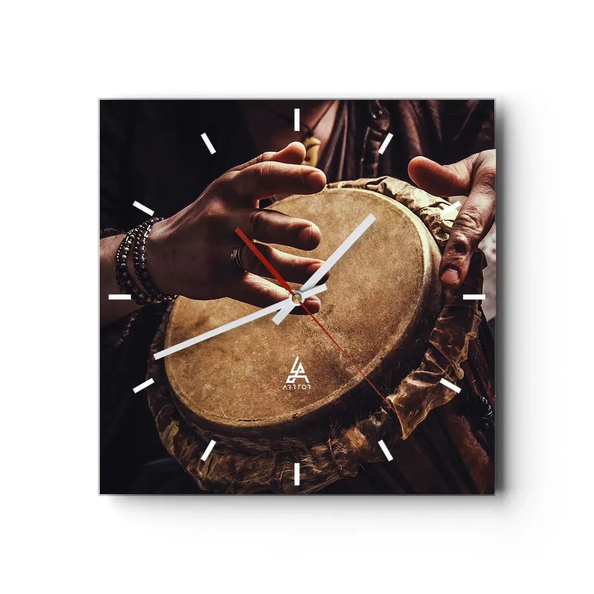 Wanduhr - Glasuhr - Im Rhythmus des Herzens - 40x40 cm