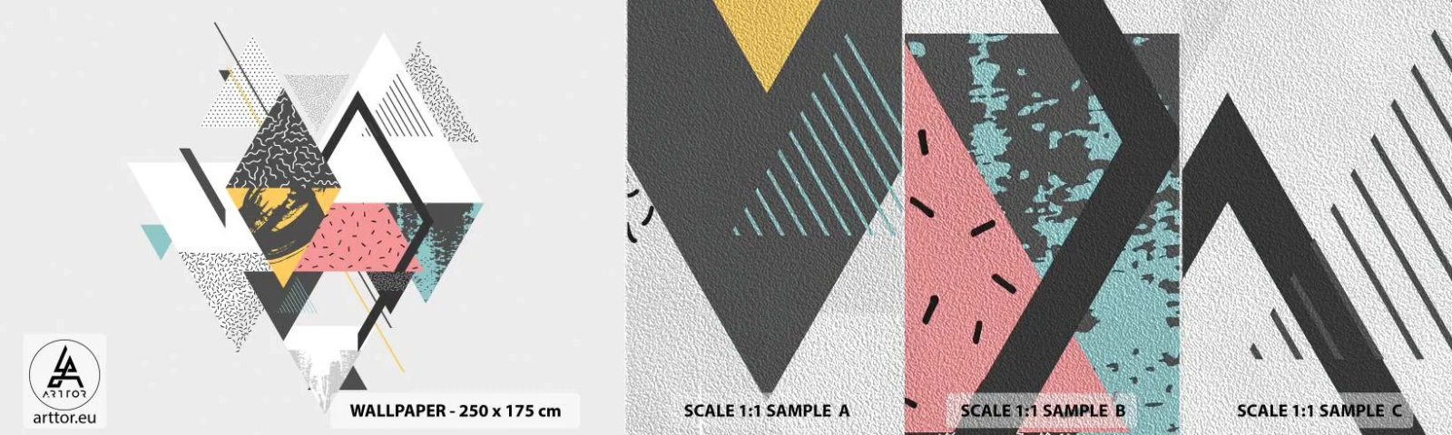 Fototapeten Muster Premium Sand - Variation über Dreieck und Raute - Abstraktion, Stück, Dreiecke - 100x30 cm