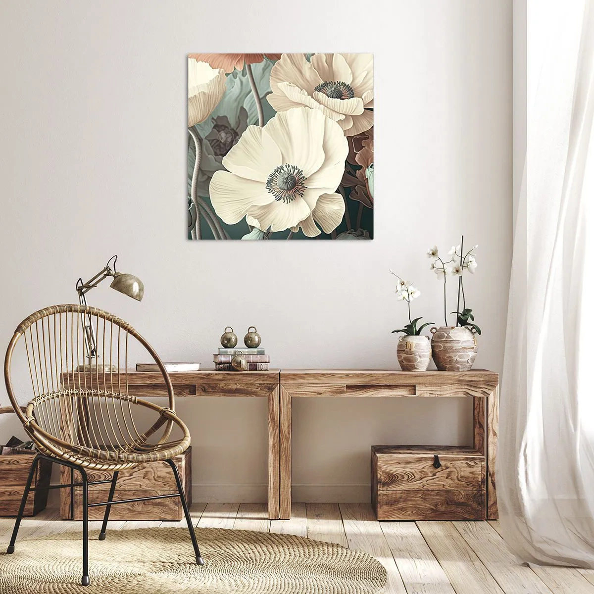 Bild auf Leinwand - Leinwandbild - Flüstern von Mohnblumen - 30x30 cm