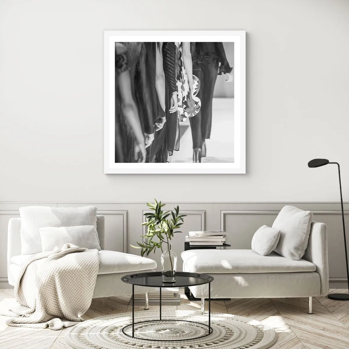 Poster in einem weißen Rahmen - Eine stilvolle Parade - 40x40 cm