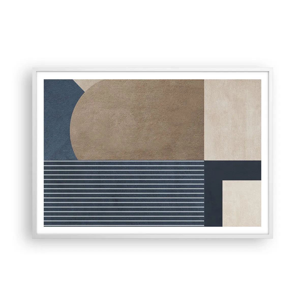 Poster in einem weißen Rahmen - Komposition aus Einfachheit und Rundheit - 100x70 cm