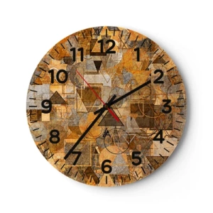 Wanduhr - Glasuhr - Die Welt in Form - 30x30 cm
