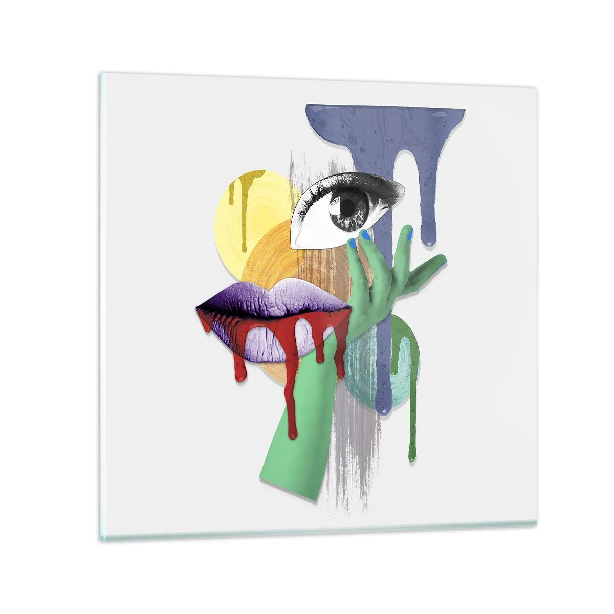 Glasbild - Bild auf glas - Ein dekonstruiertes Porträt - 50x50 cm