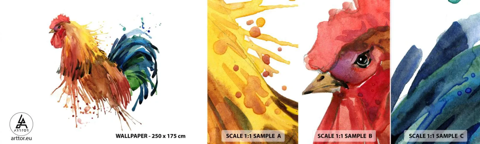 Fototapeten Muster Selbstklebend Deluxe Sticker - Königliches Gewand, königlicher Stolz - Schwanz, Grafik, Zucht - 100x30 cm