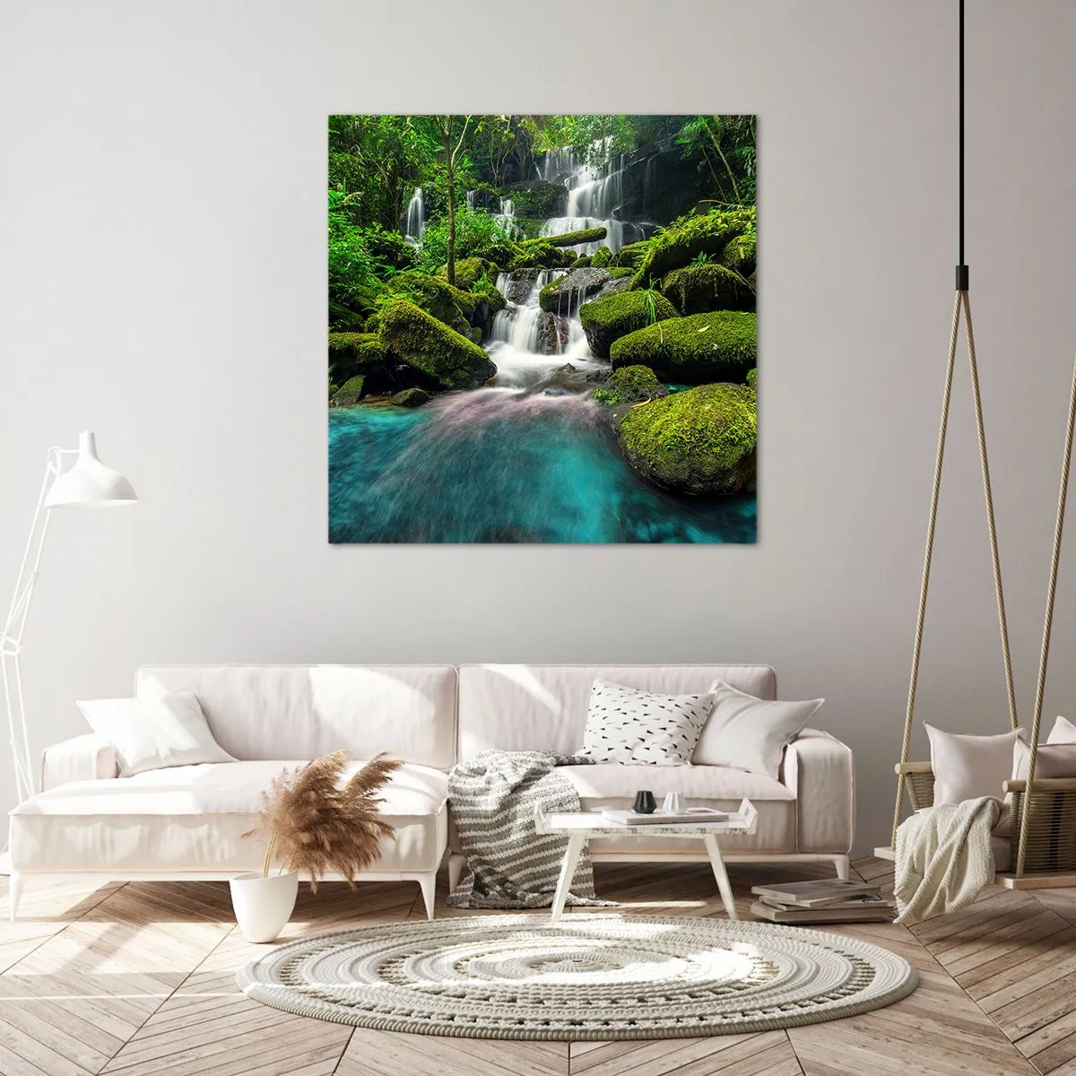 Bild auf Leinwand - Leinwandbild - Türkis, Saphire und flüssiges Silber - 60x60 cm