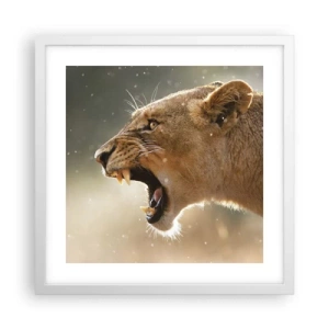 Poster in einem weißen Rahmen - Versuch, nicht zuzuhören - 40x40 cm