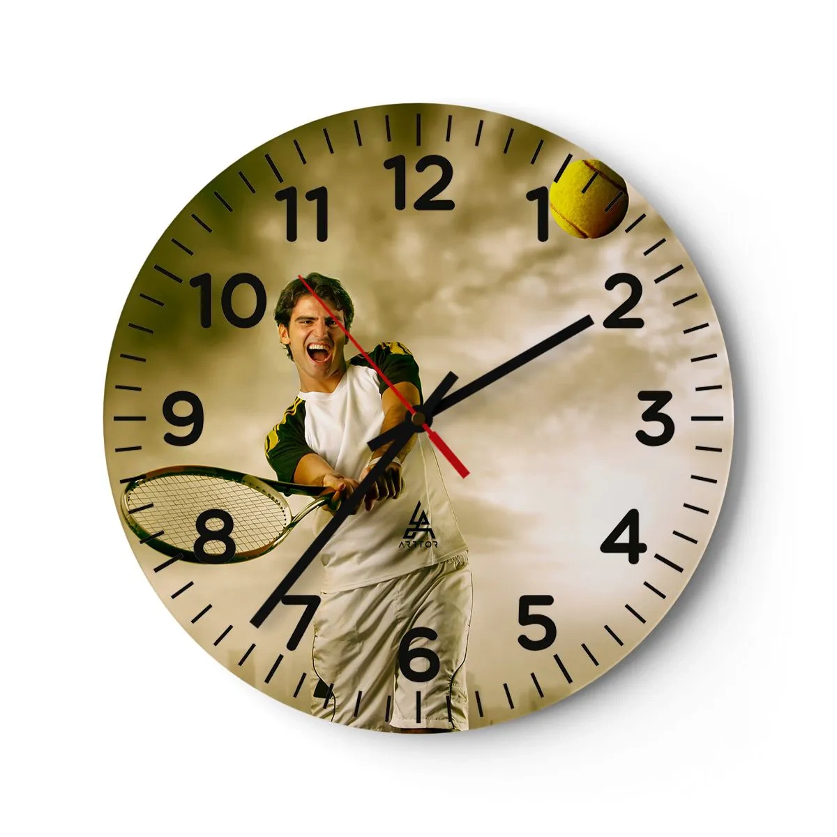 Wanduhr - Glasuhr - Energie und Freude - 30x30 cm