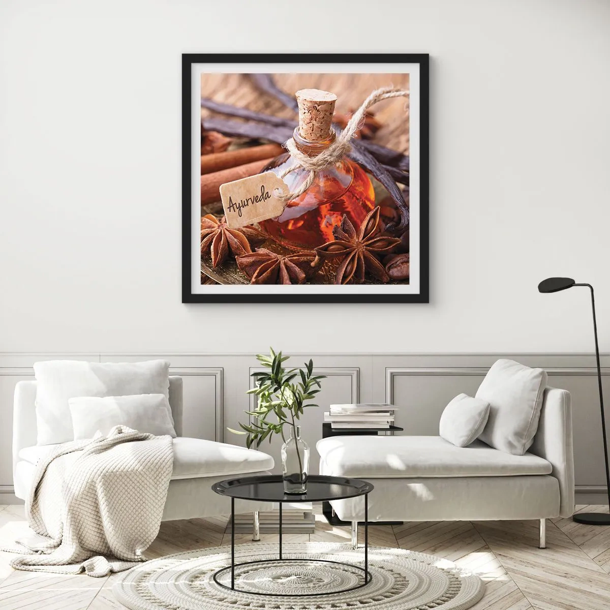 Poster in einem schwarzem Rahmen - Zur Einheit von Körper und Geist - 50x50 cm