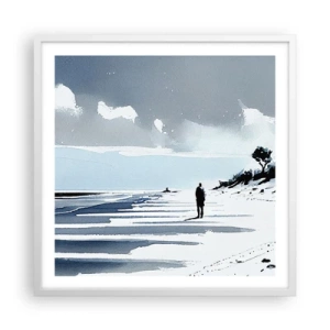 Poster in einem weißen Rahmen - Allein sein - 60x60 cm