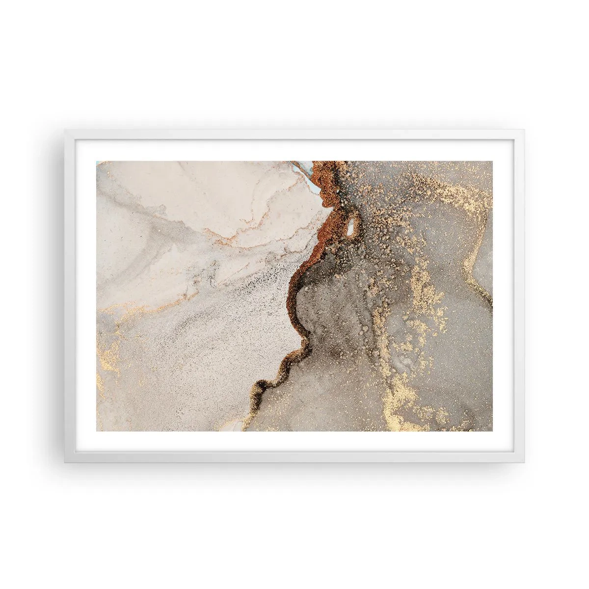 Poster in einem weißen Rahmen - An der Grenze der Farben - 70x50 cm