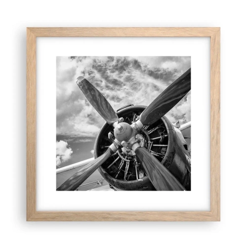 Poster in einem Rahmen aus heller Eiche - Eroberer der Lüfte - 30x30 cm