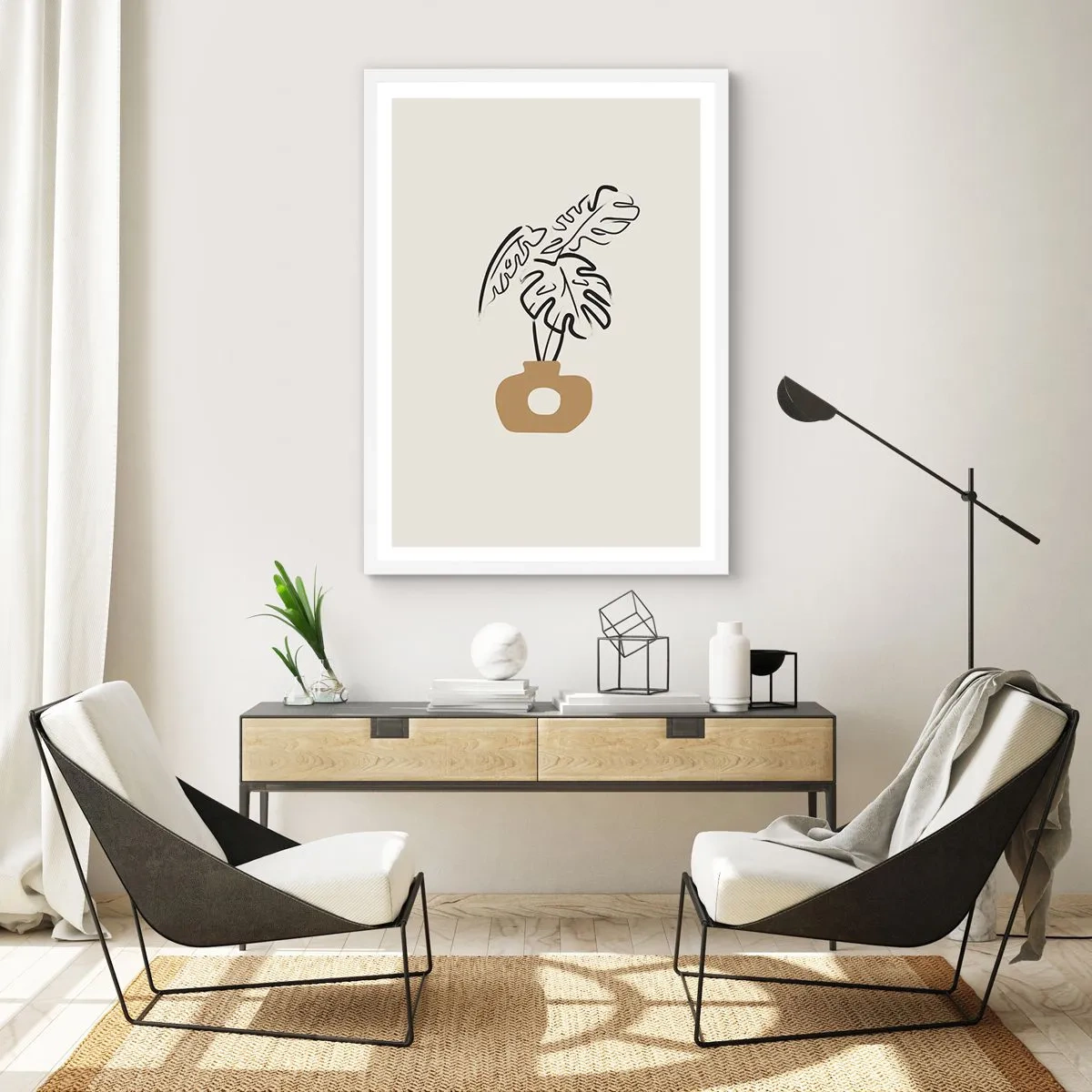 Poster in einem weißen Rahmen - Monstera – Heimdekoration - 61x91 cm
