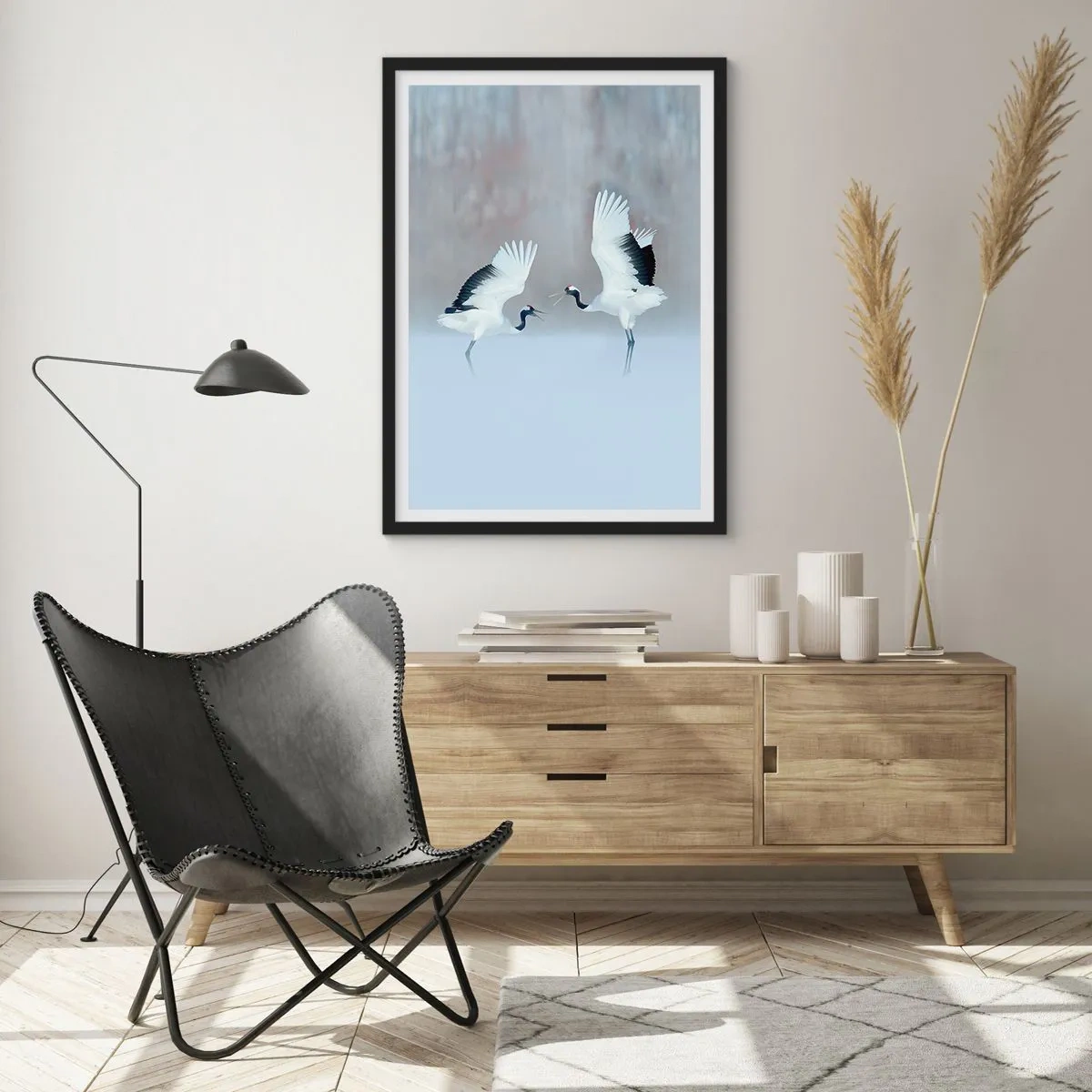 Poster in einem schwarzem Rahmen - Tanz im Nebel - 40x50 cm