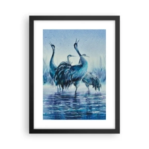 Poster in einem schwarzem Rahmen - Morgentliches Treffen - 30x40 cm