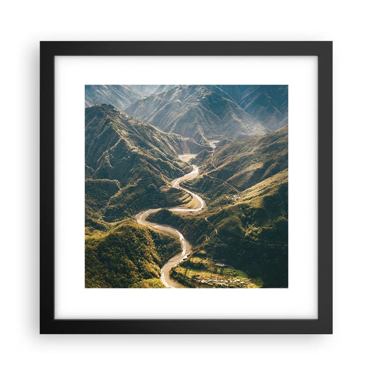 Poster in einem schwarzem Rahmen - Direkt aus dem Herzen der Berge - 30x30 cm