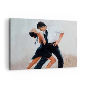 Bild auf Leinwand - Leinwandbild - Ein tanzendes Paar in einer eleganten, sinnlichen Aufnahme - 100x70cm - Tango meiner Träume und Träume - Moderne Wanddekoration für Wohnzimmer und Schlafzimmer ARTTOR