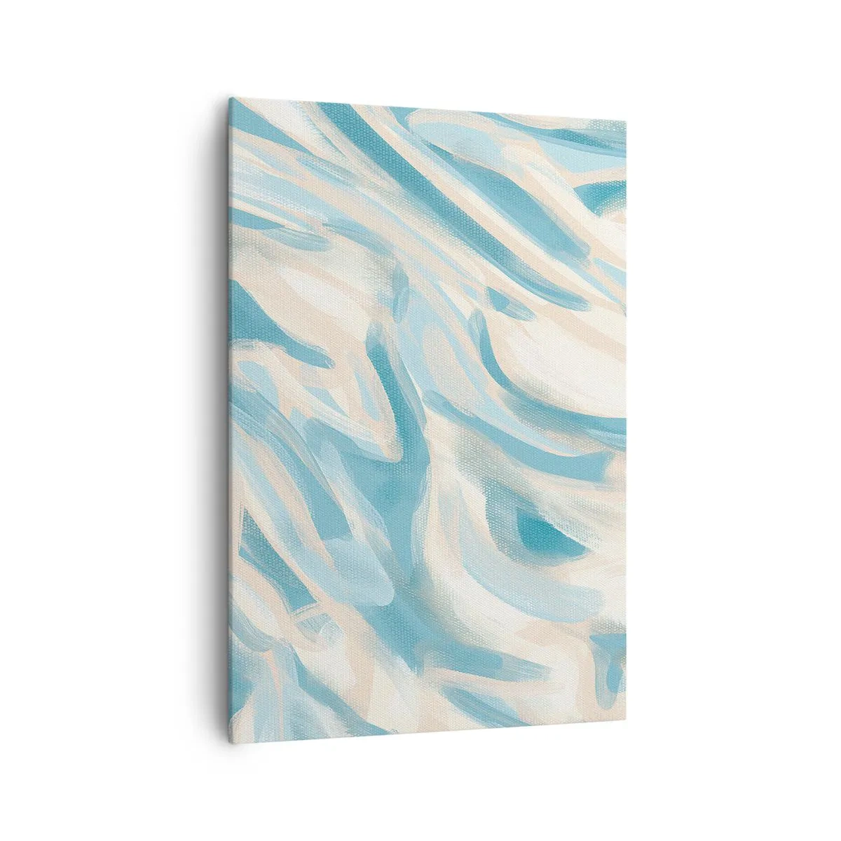 Bild auf Leinwand - Leinwandbild - Abstrakte blaue Streifen auf hellem Hintergrund - 70x100cm - Frühlingsbrisen - Moderne Wanddekoration für Wohnzimmer und Schlafzimmer ARTTOR