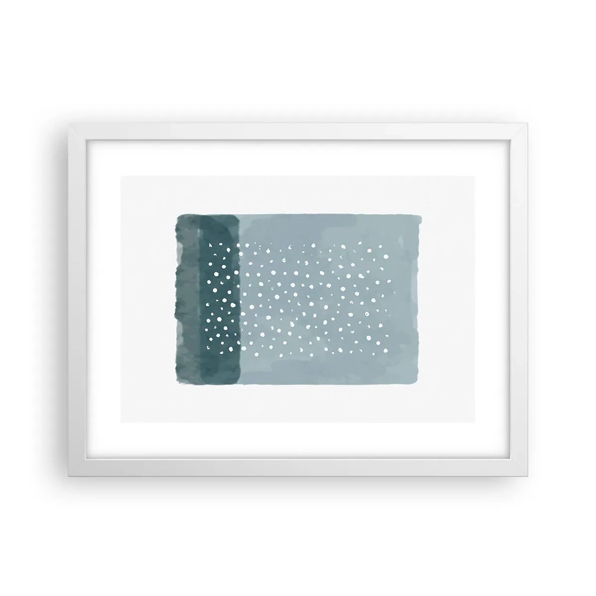 Poster in einem weißen Rahmen - Auf Blau gewachsen - 40x30 cm