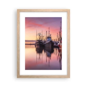 Poster in einem Rahmen aus heller Eiche - Vor dem nächsten Tag - 30x40 cm