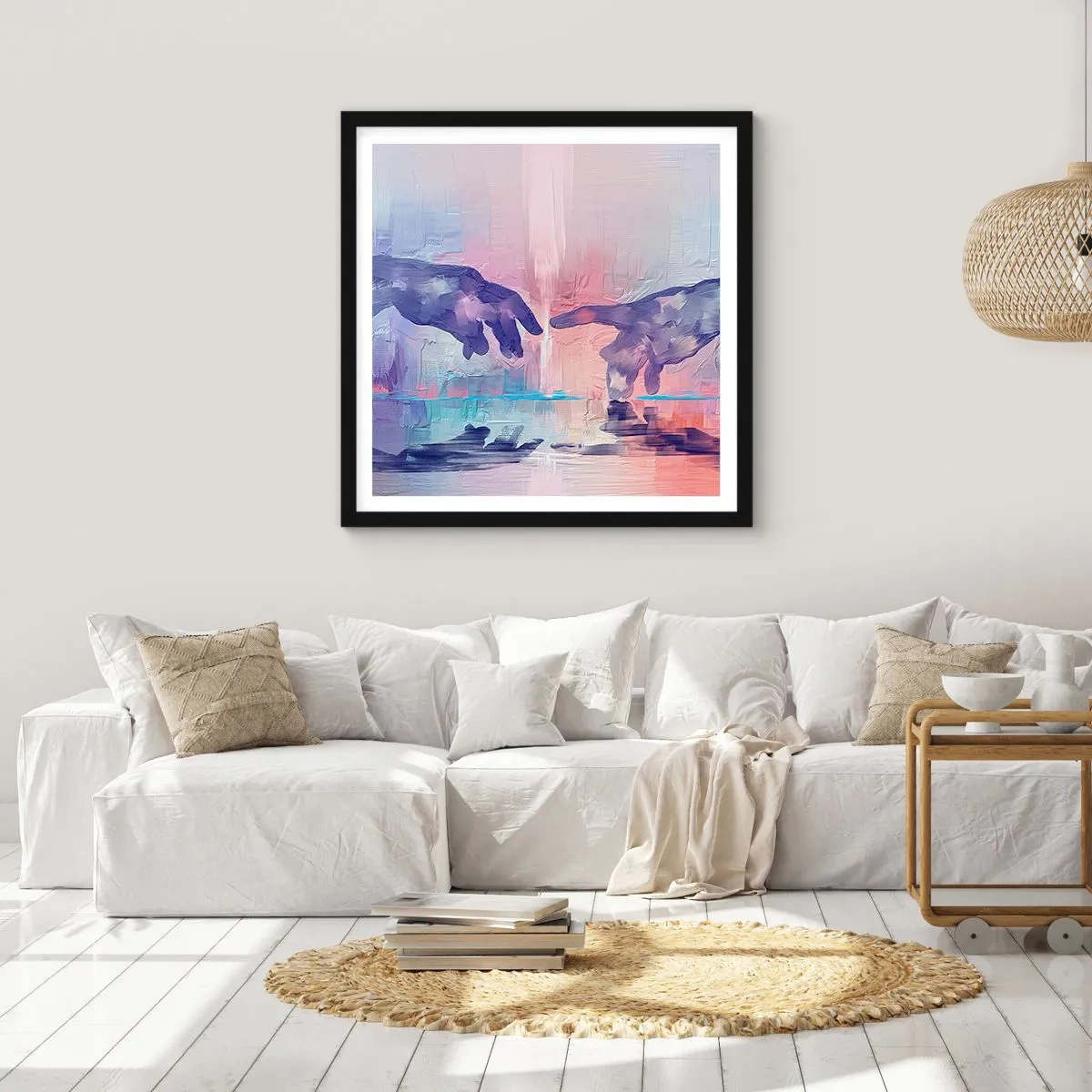 Poster in einem schwarzem Rahmen - Göttlicher Funke des Lebens - 50x50 cm