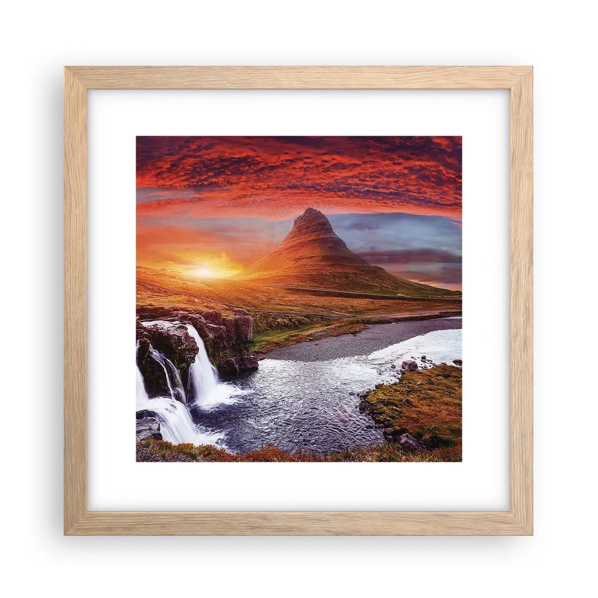 Poster in einem Rahmen aus heller Eiche - Ein Blick auf Mittelerde - 30x30 cm