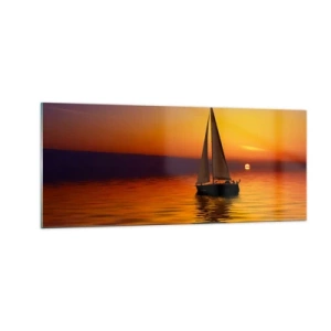 Glasbild - Bild auf glas - Wie ruhig es hier in der Abenddämmerung ist... - 100x40 cm