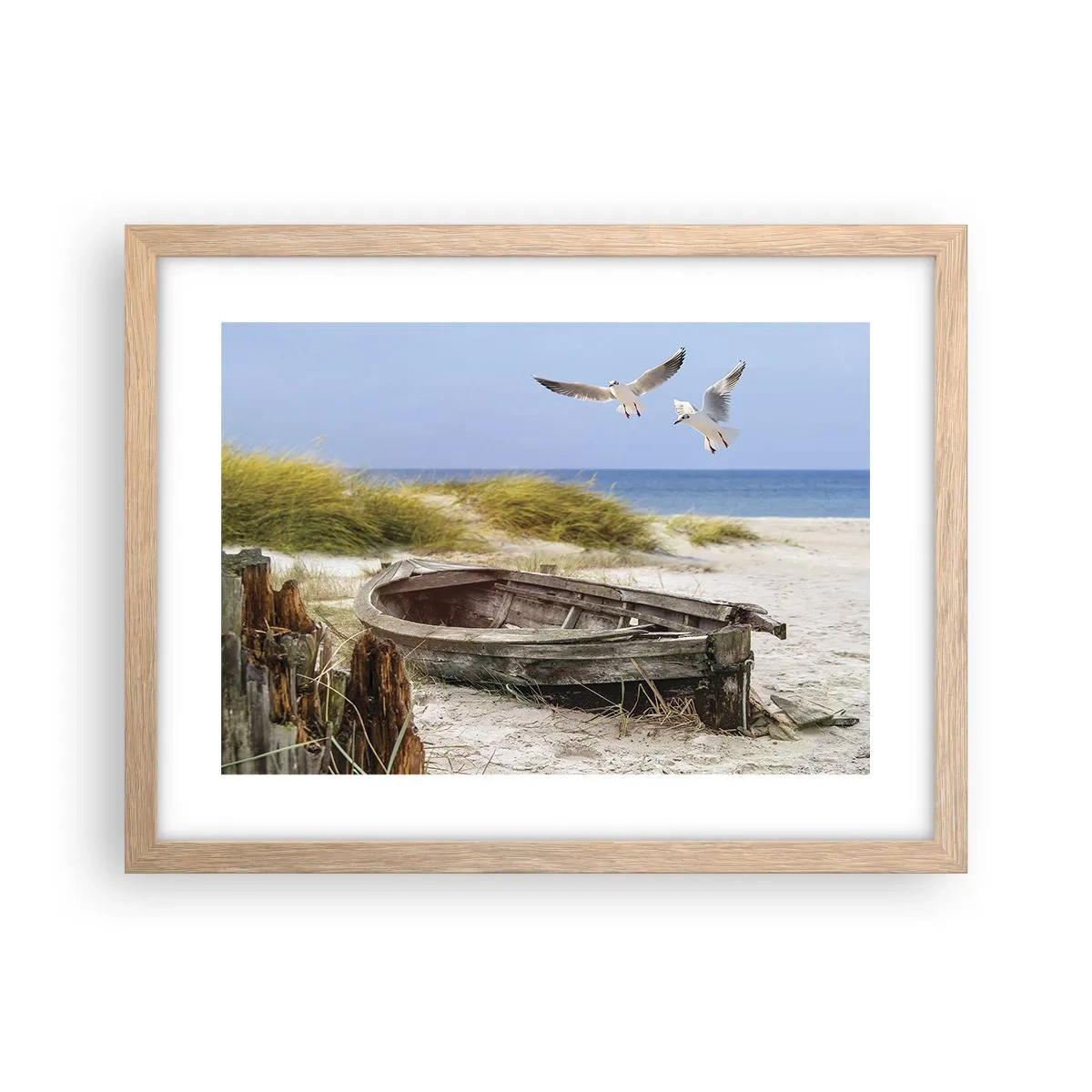 Poster in einem Rahmen aus heller Eiche - In Wind gebadet - 40x30 cm