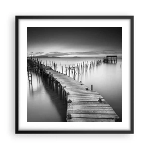 Poster in einem schwarzem Rahmen - Der Frieden eines vergessenen Ufers - 50x50 cm