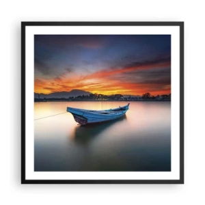 Poster in einem schwarzem Rahmen - Eine gute Nacht kommt - 60x60 cm