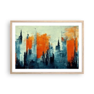 Poster in einem Rahmen aus heller Eiche - Moderne Landschaft - 70x50 cm