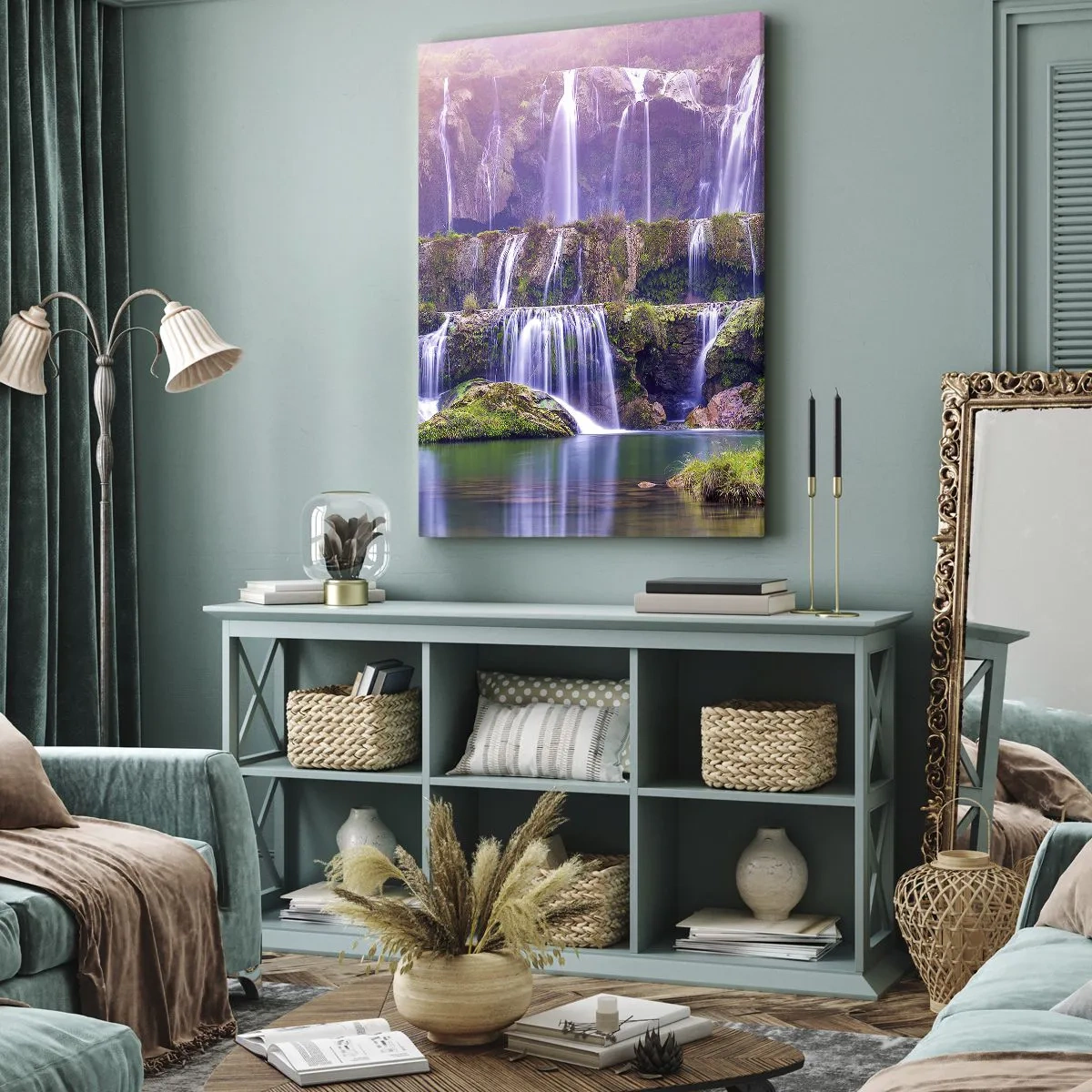 Bild auf Leinwand - Leinwandbild - Treppe zum Himmel - 65x120 cm