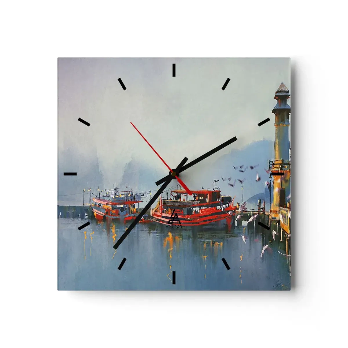 Wanduhr - Glasuhr - Am Ende der Welt - 40x40 cm