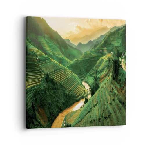 Bild auf Leinwand - Leinwandbild - Vietnamesisches Tal - 30x30 cm