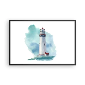 Poster in einem schwarzem Rahmen - Sanfte Schwester vom Blau - 91x61 cm