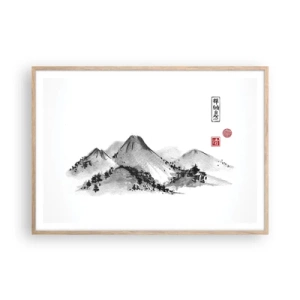 Poster in einem Rahmen aus heller Eiche - Unendliche Fernen - 100x70 cm