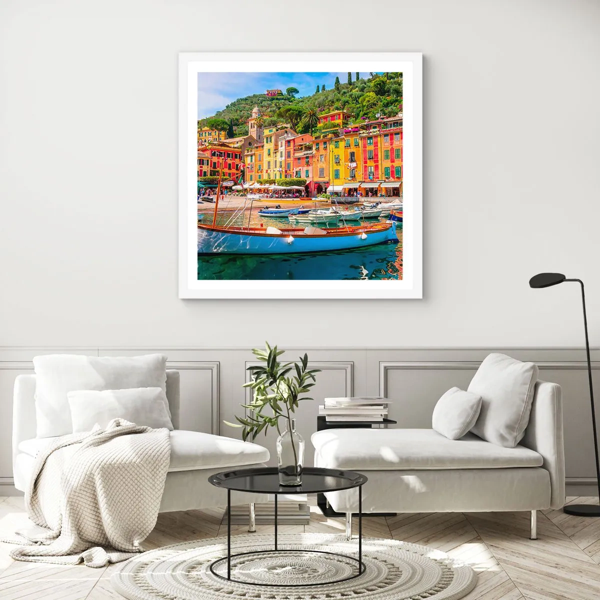 Poster in einem weißen Rahmen - Italienischer Morgen - 50x50 cm
