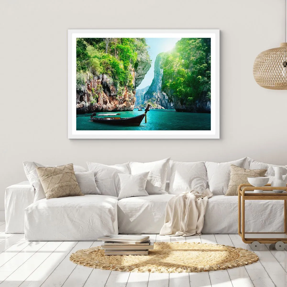 Poster in einem weißen Rahmen - Eine Einladung zu einer exotischen Reise - 50x40 cm