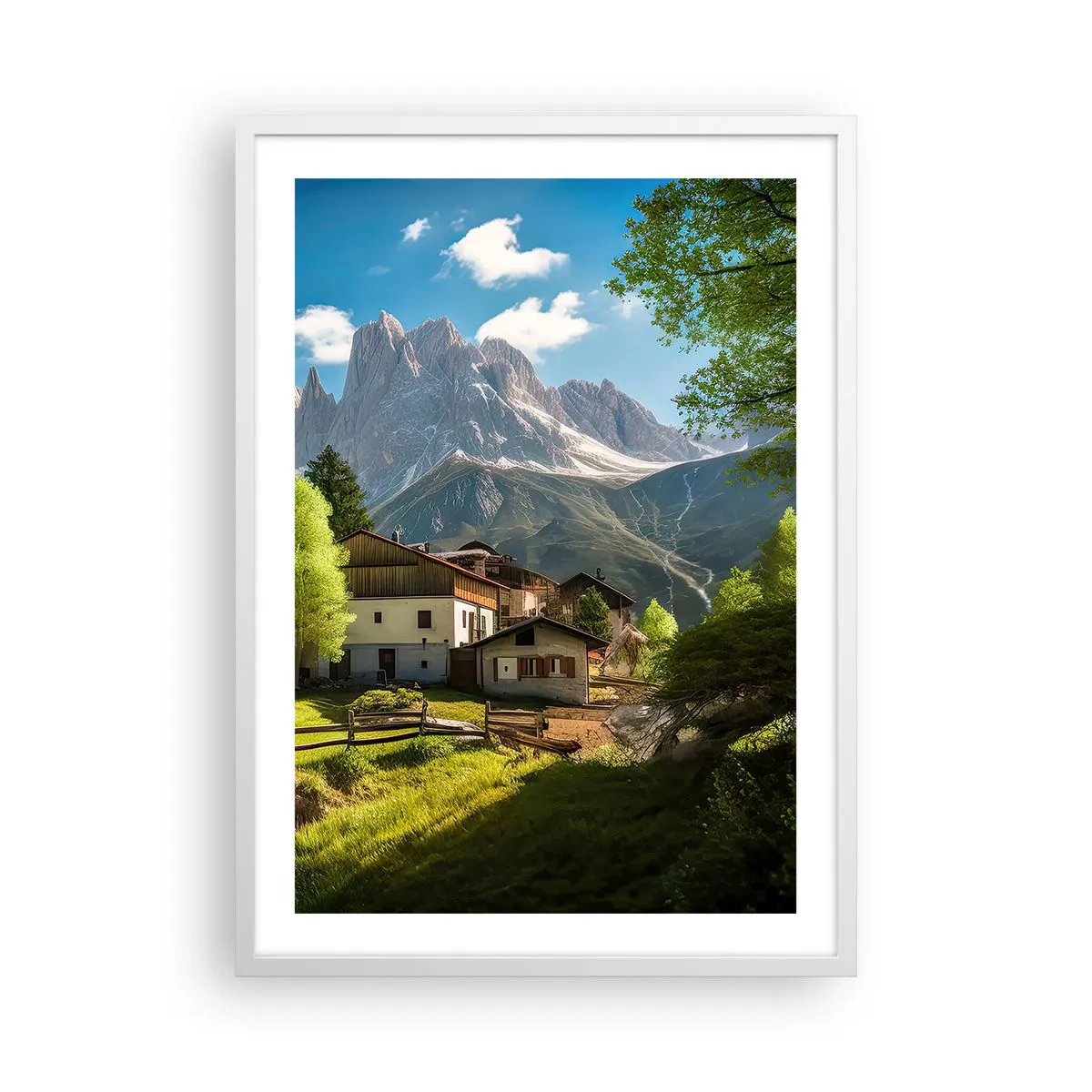 Poster in einem weißen Rahmen - Alpenidylle - 50x70 cm