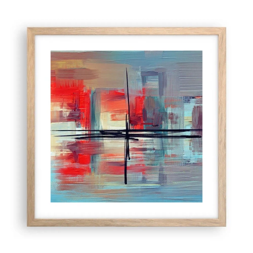Poster in einem Rahmen aus heller Eiche - Landschaft in einer unbekannten Dimension - 40x40 cm