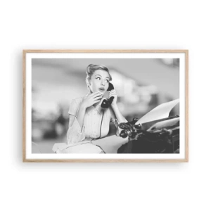 Poster in einem Rahmen aus heller Eiche - Hallo, wir sind in den 1950er Jahren. - 91x61 cm