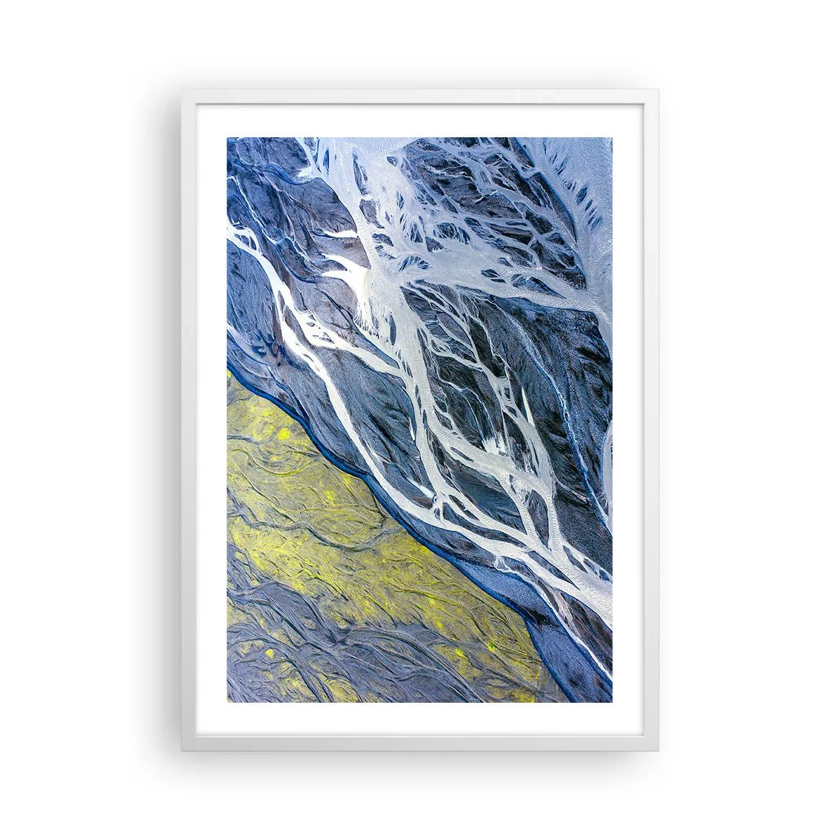 Poster in einem weißen Rahmen - Felsmalereien der Natur - 50x70 cm