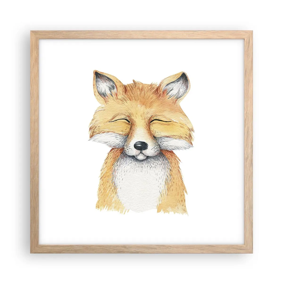 Poster in einem Rahmen aus heller Eiche - Fuchsstimmungen - 40x40 cm