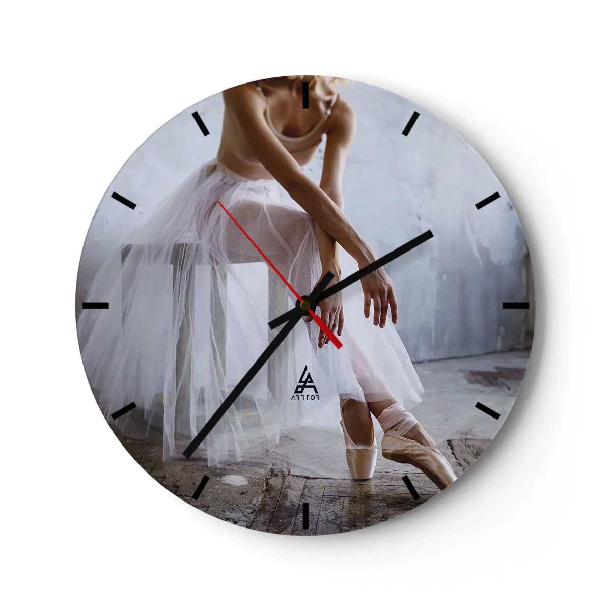 Wanduhr - Glasuhr - Bevor die Rampe leuchtet - 40x40 cm