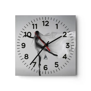 Wanduhr - Glasuhr - Leichtigkeit und Anmut - 40x40 cm