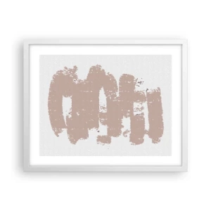 Poster in einem weißen Rahmen - Abstraktion in zartem Rosa - 50x40 cm