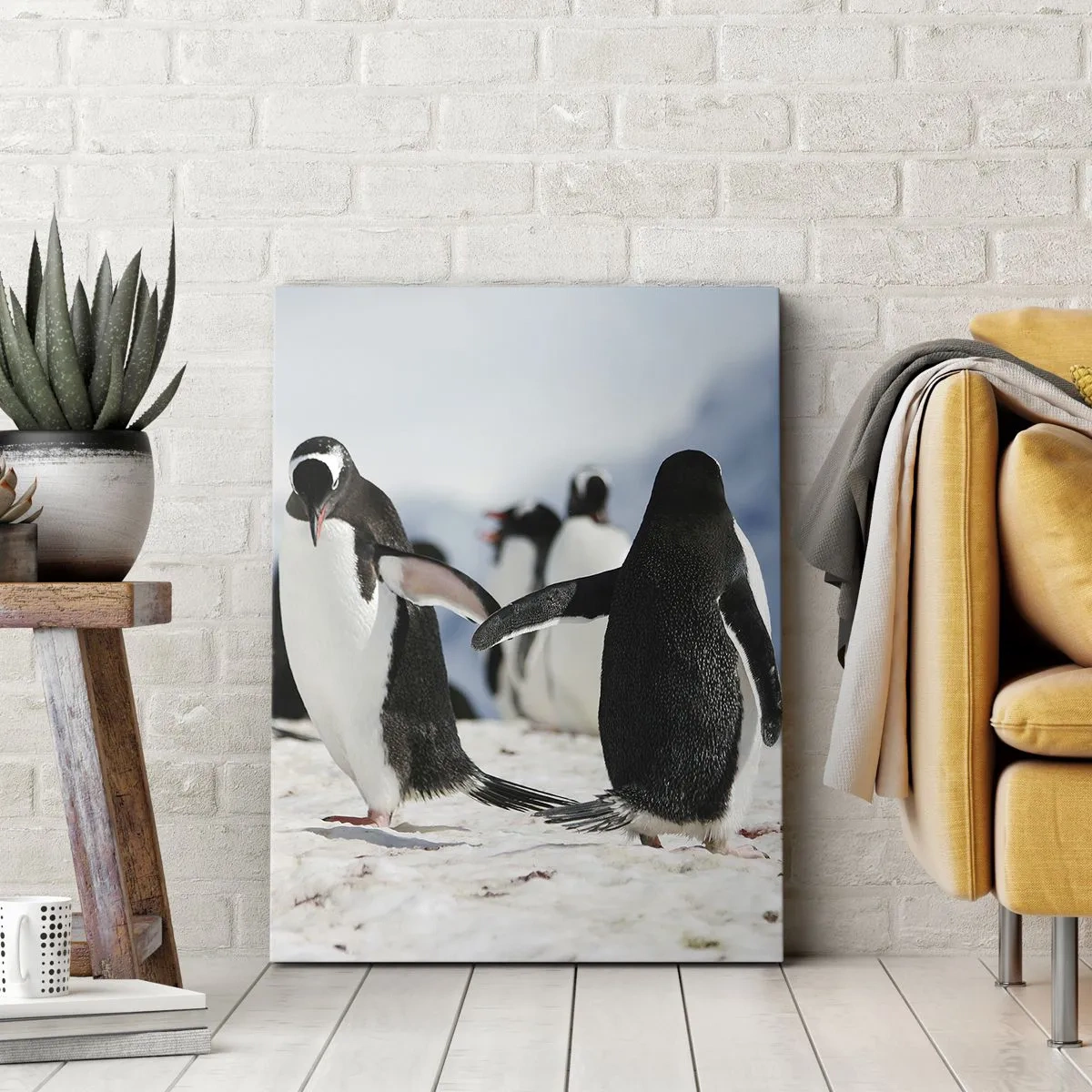 Bild auf Leinwand - Leinwandbild - Tanzen im Schnee - 45x80 cm
