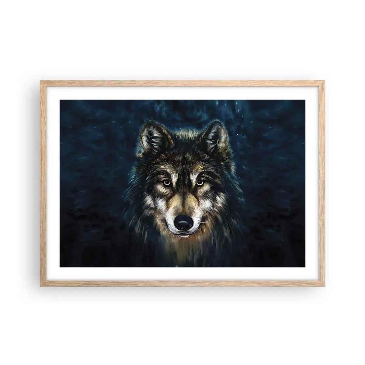 Poster in einem Rahmen aus heller Eiche - Alpha? Und Omega - 70x50 cm
